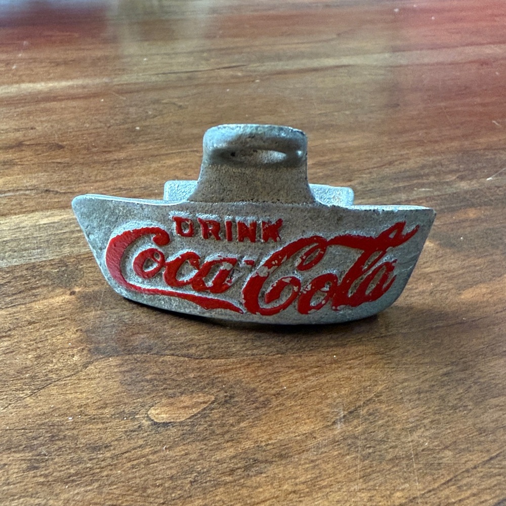 Coca-Cola Red and Gray Cast Iron Opener
